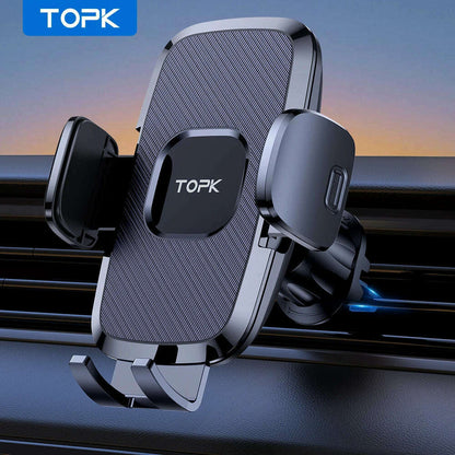 TOPK D35-S Car Phone Holder, Universal Phone Mount for Car with Hook Clip Air Vent Car Mount 360° Rotation for Mobile Phones
