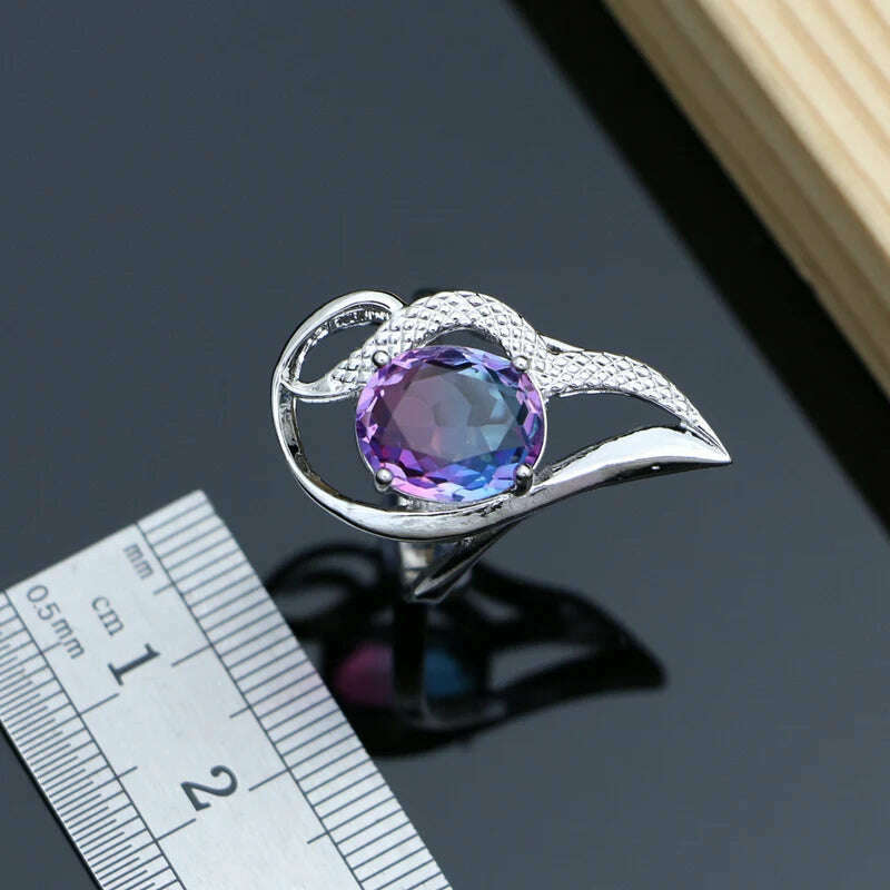 Tourmaline Jewelry Sets For Women -  925 Sterling Silver Earring/Pendant/Necklace/ Open Ring/Tennis Bracelet Set Dropshipping