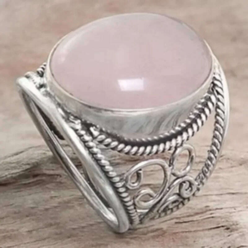 Trendy New Design Electroplated Openwork Moonstone Ring Fashion Punk Street Style For Women Girls Party Jewelry s