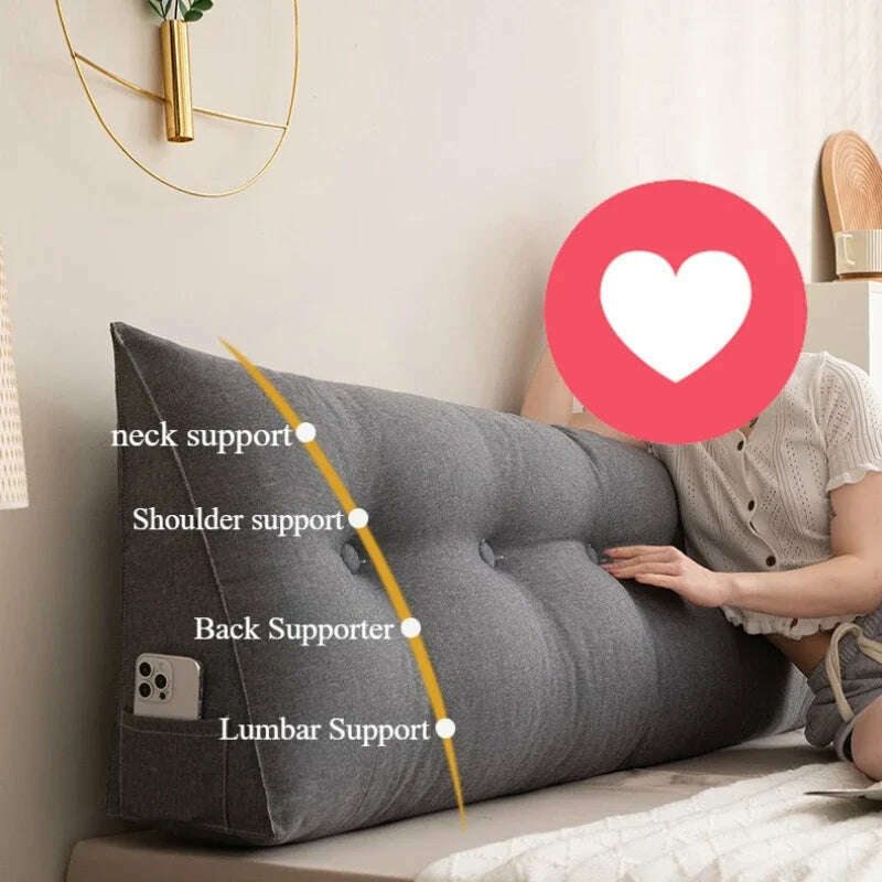 Triangle Cushion Sofa Waist Cushion Tatami Triangle Cushion Waist Pillow Cushions Home Headboard Pillow with Removable Cover