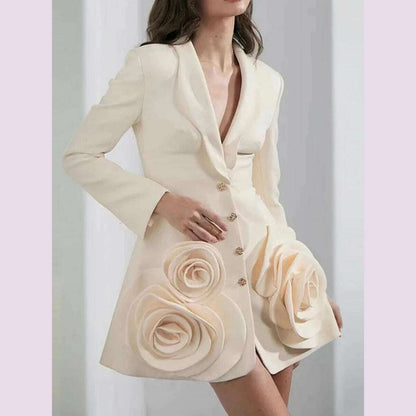 TWOTWINSTYLE Solid Spliced Appliques Slimming Jackets For Women Lapel Long Sleeve Temperament Chic Coat Female Fashion Style New