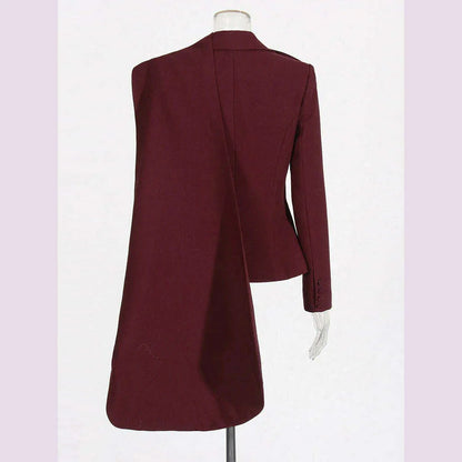 TWOTWINSTYLE Solid Spliced Pockets Jackets For Women Scarf Collar Long Sleeve Temperament Designer Coats Female Fashion Style
