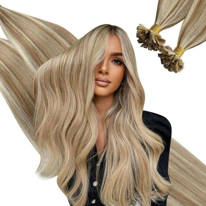 Ugeat U Tip Hair Extension Human Hair 1g/s Nail U Tip Hair For Women 14-24" Pre Bonded Hair Extensions 50g/100g Keratin Tip Hair