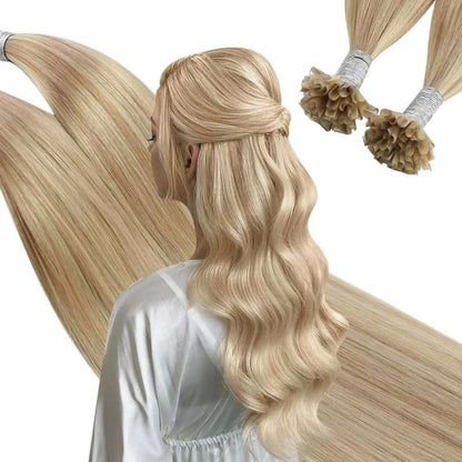 Ugeat U Tip Hair Extension Human Hair 1g/s Nail U Tip Hair For Women 14-24" Pre Bonded Hair Extensions 50g/100g Keratin Tip Hair