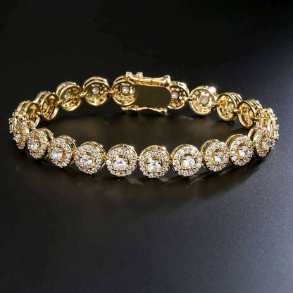Uilz Classic Geometric Round Cubic Zirconia Tennis Bracelet Bangles For Women Charm Luxury Bridal Jewelry Gifts