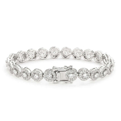 Uilz Classic Geometric Round Cubic Zirconia Tennis Bracelet Bangles For Women Charm Luxury Bridal Jewelry Gifts