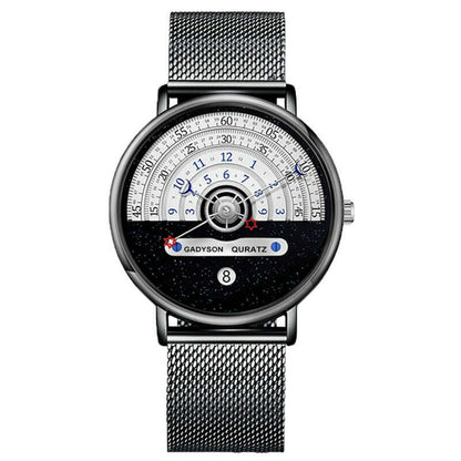 Unusual Creativity Fashion Casual Sport Watches Men Silver Mesh Band Auto Date Quartz Wristwatches Men Relogio Masculino 2023