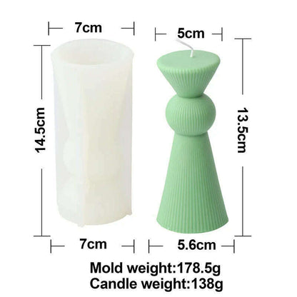 Upgraded Knot Cylindrical Candle Silicone Mold Bow Knot Stripe Cylindrical Candle Mold Vase Shape Candle Acrylic Plastic mold