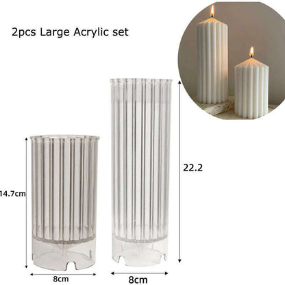 Upgraded Knot Cylindrical Candle Silicone Mold Bow Knot Stripe Cylindrical Candle Mold Vase Shape Candle Acrylic Plastic mold