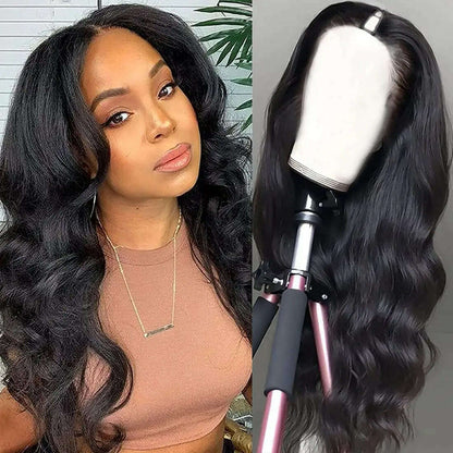 V Part Wigs Body Wave Brazilian Virgin Human Hair Wigs For Black Women Upgrade U Part Glueless Wigs Full Head Clip In Half Wig