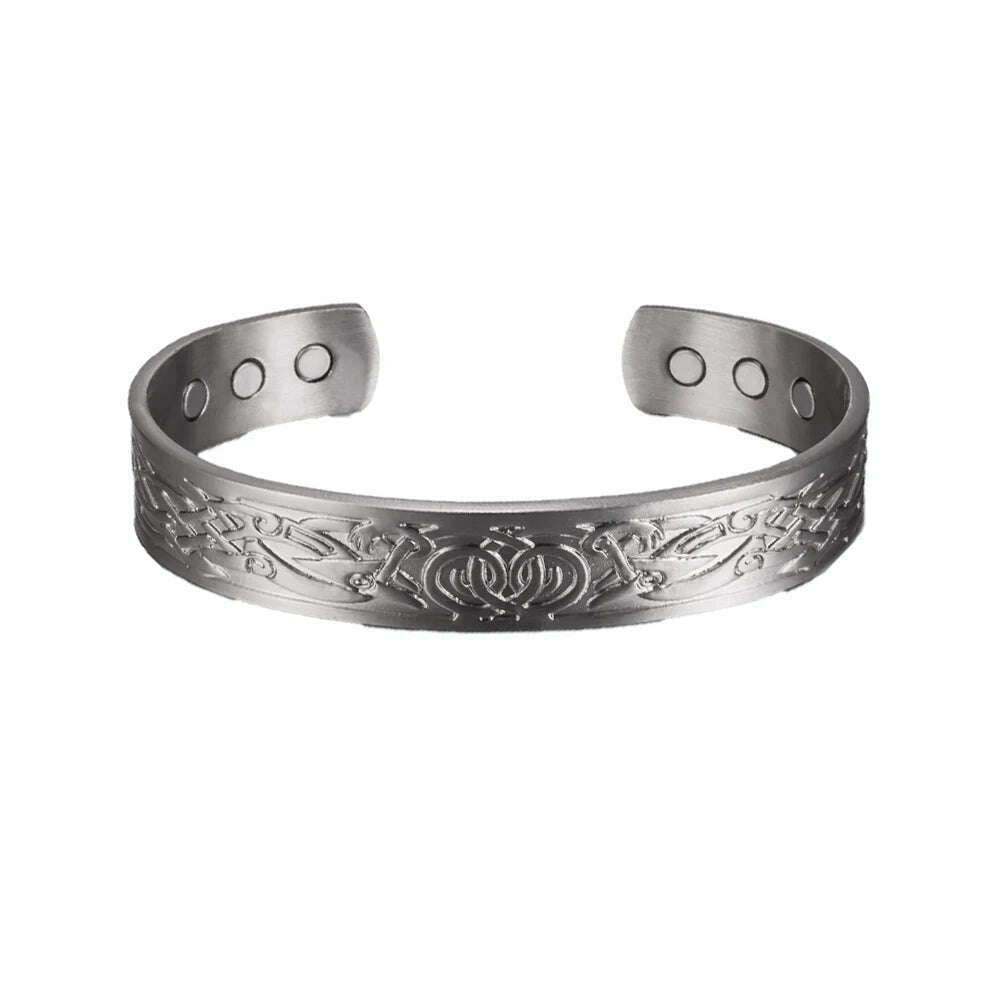 Viking Pure Copper Bracelet Men Adjustable Cuff Energy Magnetic Bracelet Benefits Wristband Hard Health Man Bracelet Knot Metal