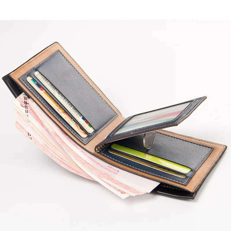 Vintage Men Leather Wallet Brand Luxury Short Slim Male Purses Money Clip Credit Card Holder Portomonee Carteria
