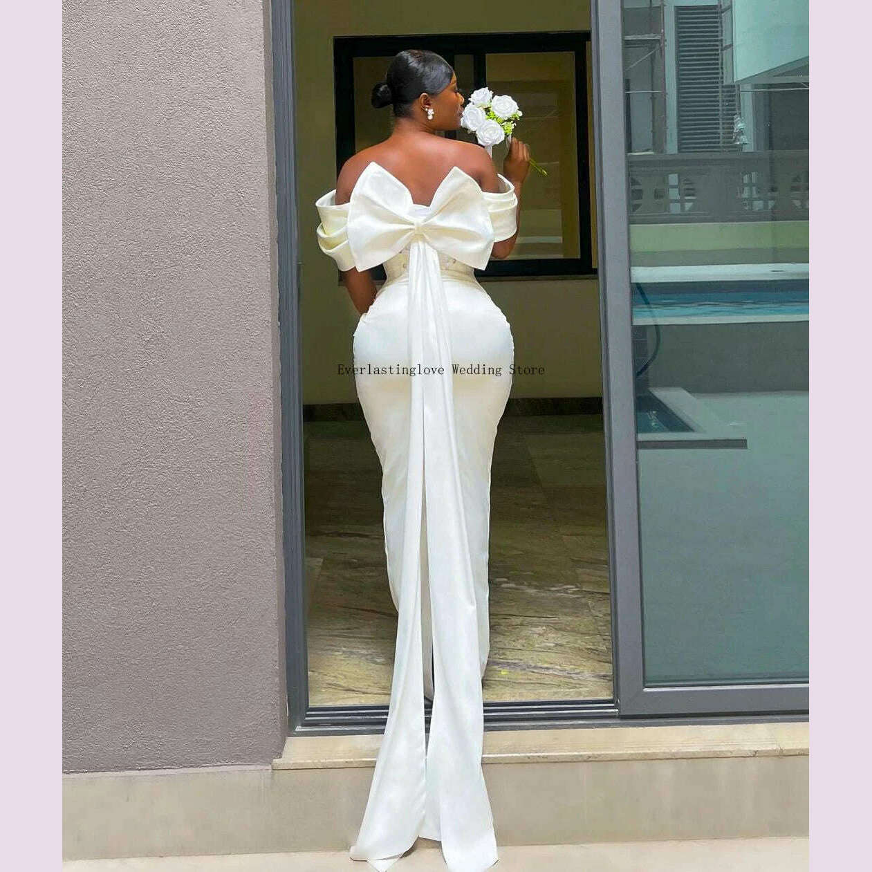 Vintage Off The Pleat Lace Applique Seath Mermaid Wedding Dresses Back Bow Vestido De Noival