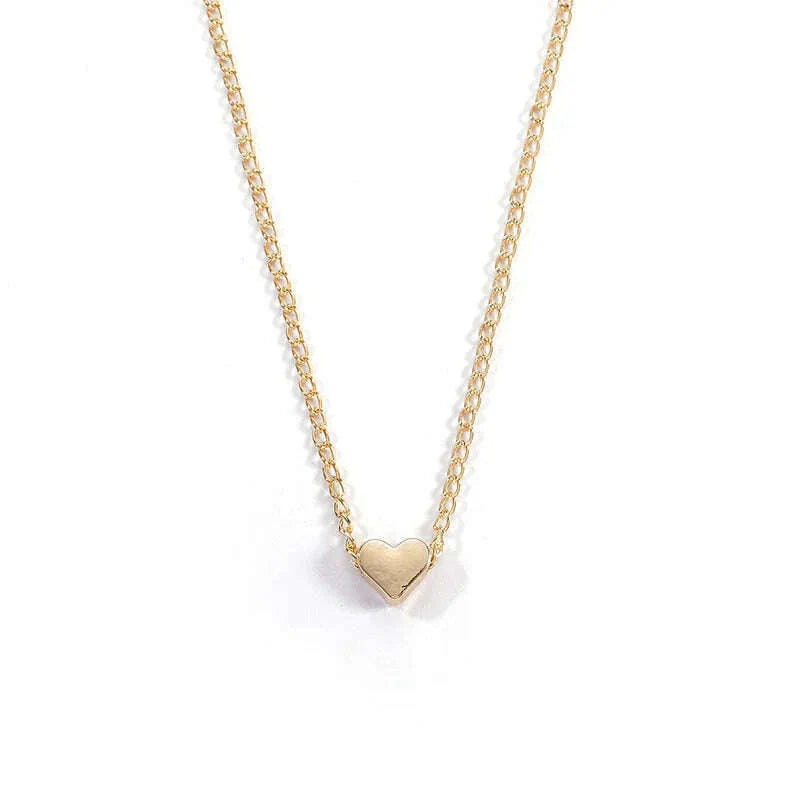 Vintage Tiny Heart Necklace for Women SHORT Chain Heart Pendant Necklace Gift Ethnic Bohemian Choker Necklace Jewelry wholesale