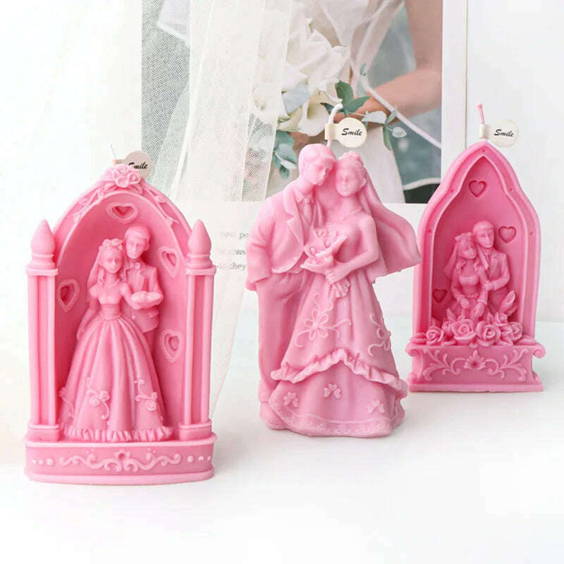 Wedding Ceremony Candle Silicone Mold Bride and groom Sweet Companion DIY Scented Candle Gypsum Mould Valentine's Day Decor Gift
