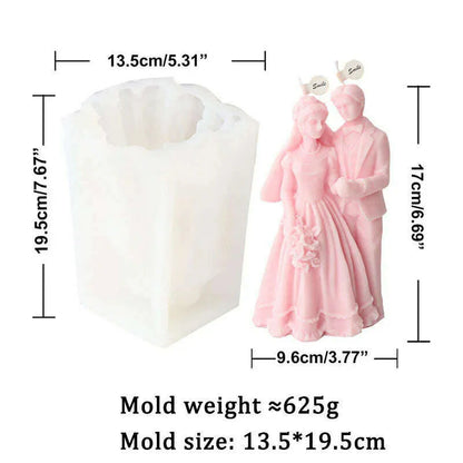 Wedding Ceremony Candle Silicone Mold Bride and groom Sweet Companion DIY Scented Candle Gypsum Mould Valentine's Day Decor Gift