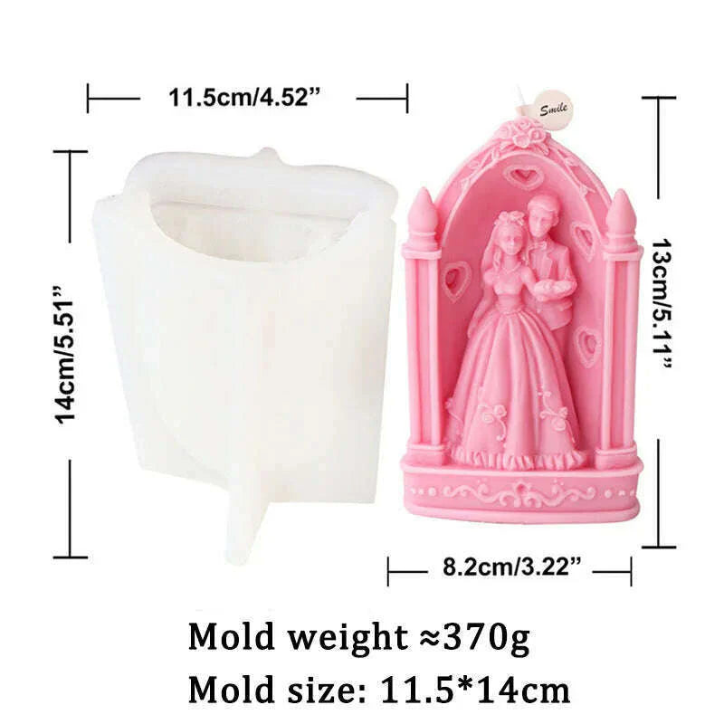 Wedding Ceremony Candle Silicone Mold Bride and groom Sweet Companion DIY Scented Candle Gypsum Mould Valentine's Day Decor Gift