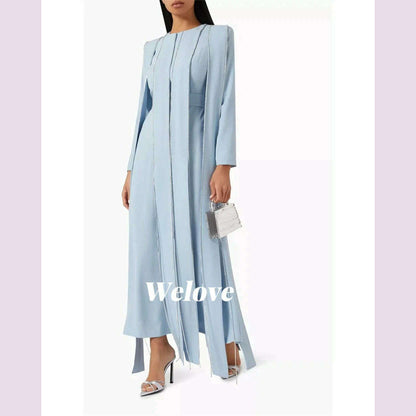 Welove Customized 2025 New O Neck Evening Dresses Long Sleeves Crystal Elegant Prom Dresses فساتين مناسبة رسمية vestidos de