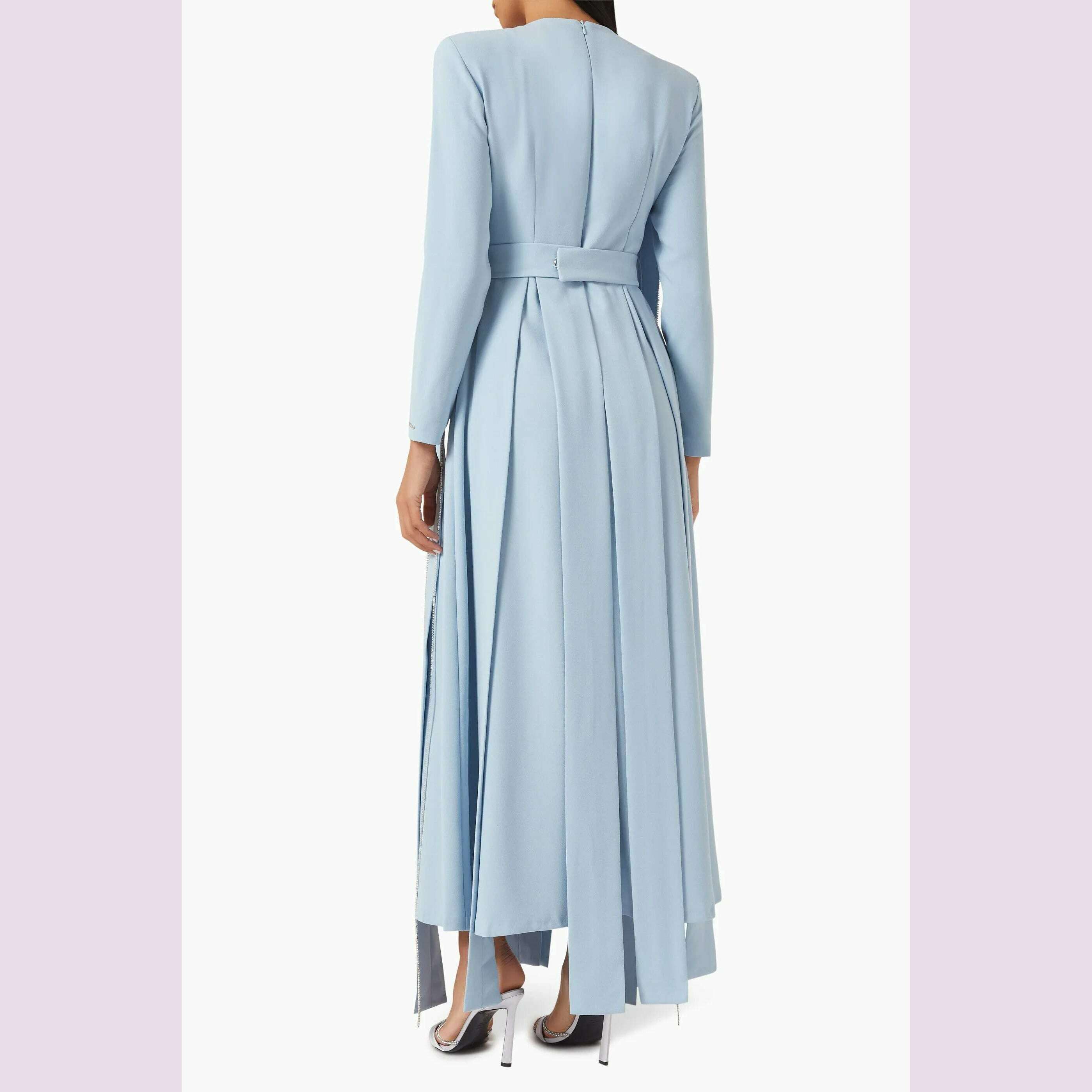 Welove Customized 2025 New O Neck Evening Dresses Long Sleeves Crystal Elegant Prom Dresses فساتين مناسبة رسمية vestidos de