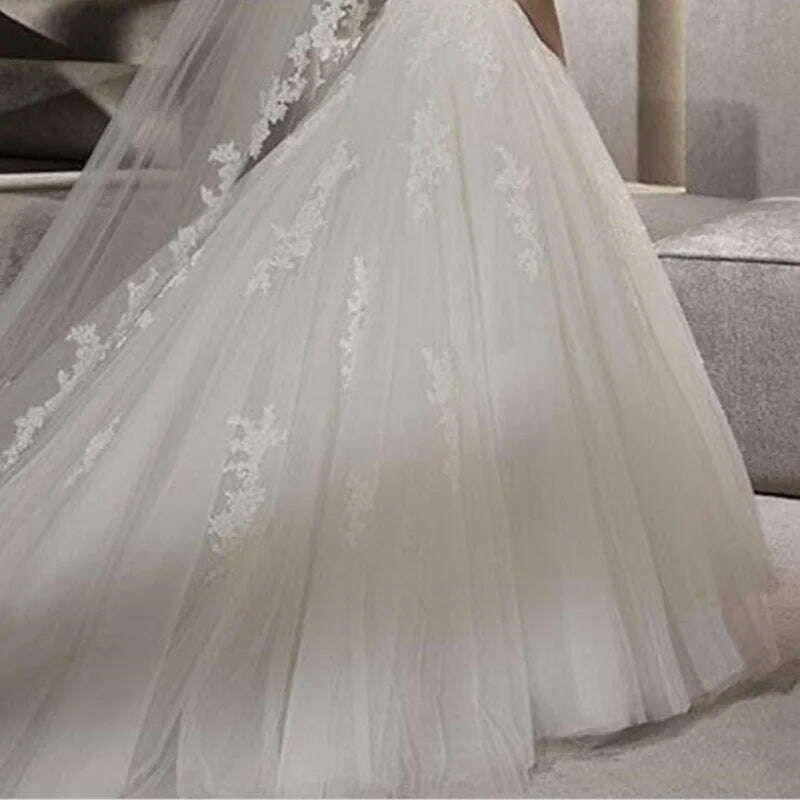 White Lace Bridal Edge Veils  Hot Sale 300CM Cathedral Bridal Veil Custom Made Ivory Tulle Wedding Accessories For Bride