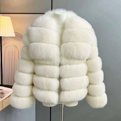 Whole leather fox fur coat short style young women's new coat