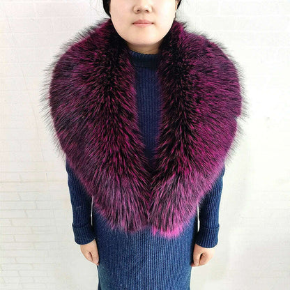 Winter Faux Fur Collar Cuffs Set Women Fluffy Large Shawl Coat Accessories Warm Fashion Fake Fox Fur Scarf Furry Scarves Female