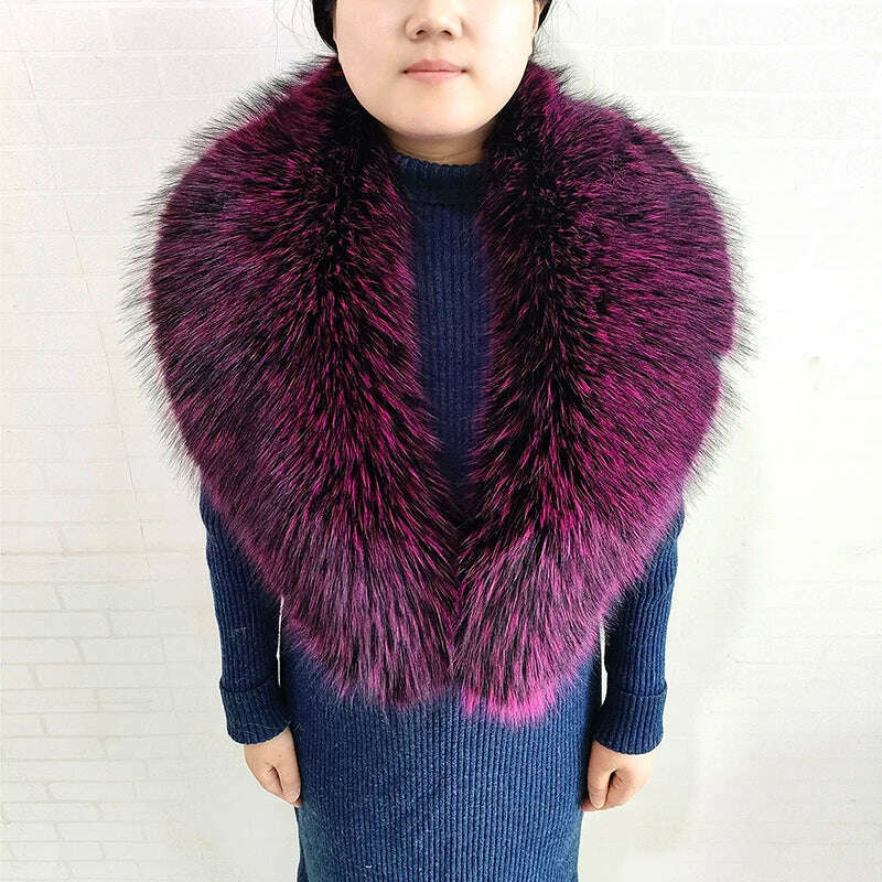 Winter Faux Fur Collar Cuffs Set Women Fluffy Large Shawl Coat Accessories Warm Fashion Fake Fox Fur Scarf Furry Scarves Female