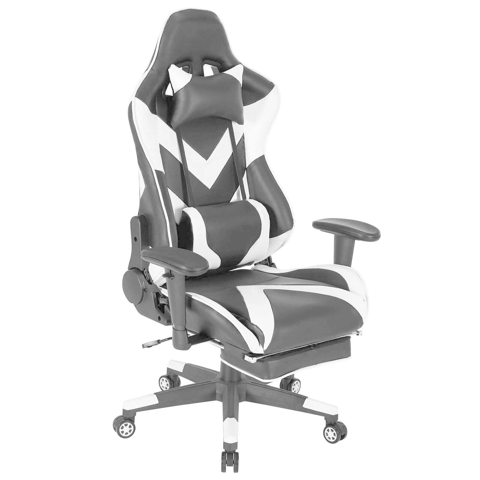 WOLTU Swivel Computer Desk Office Chair Racing Gaming Chair Faux Leather Seat with 155°Tilt Reclining Lumbar Cushion Relaxing