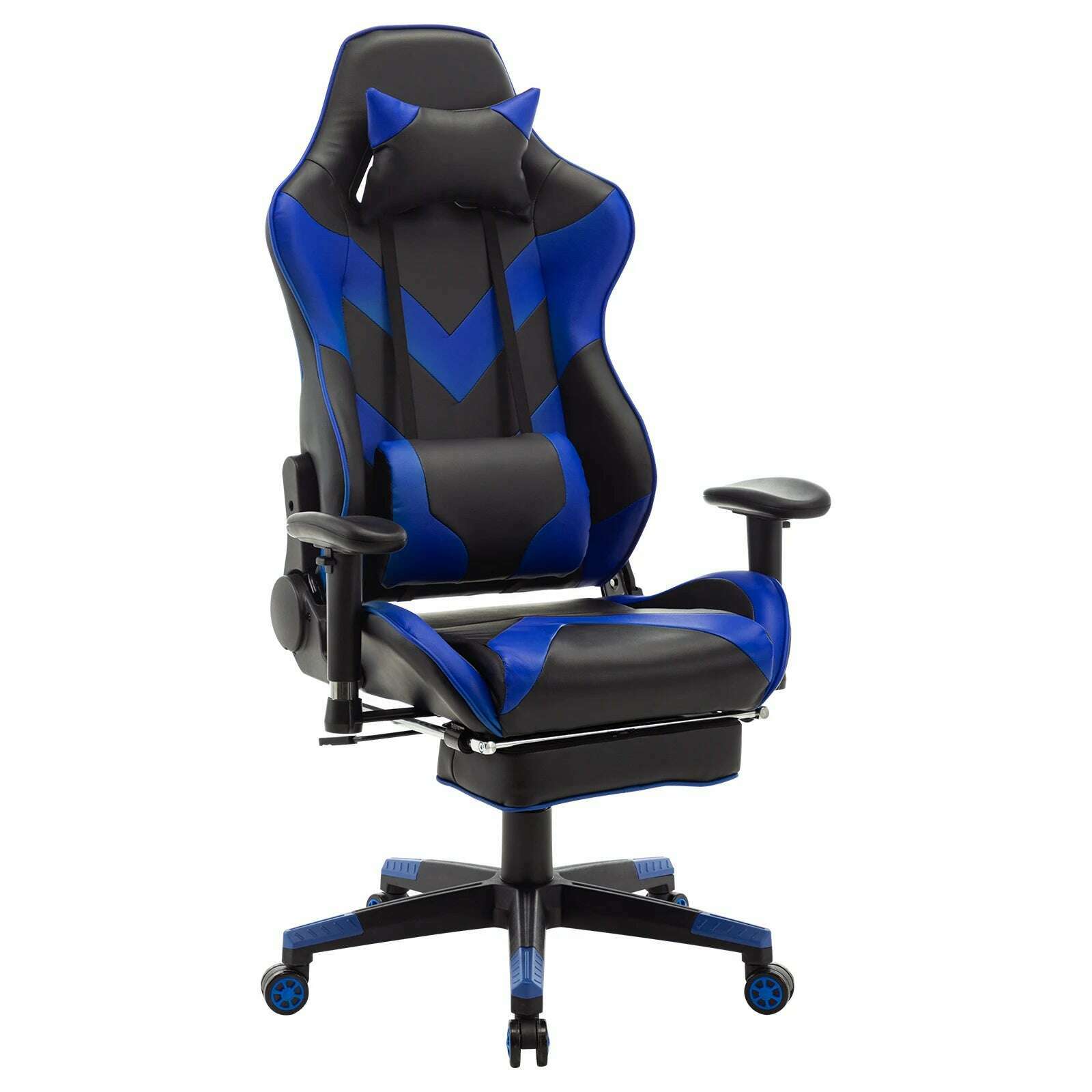 WOLTU Swivel Computer Desk Office Chair Racing Gaming Chair Faux Leather Seat with 155°Tilt Reclining Lumbar Cushion Relaxing