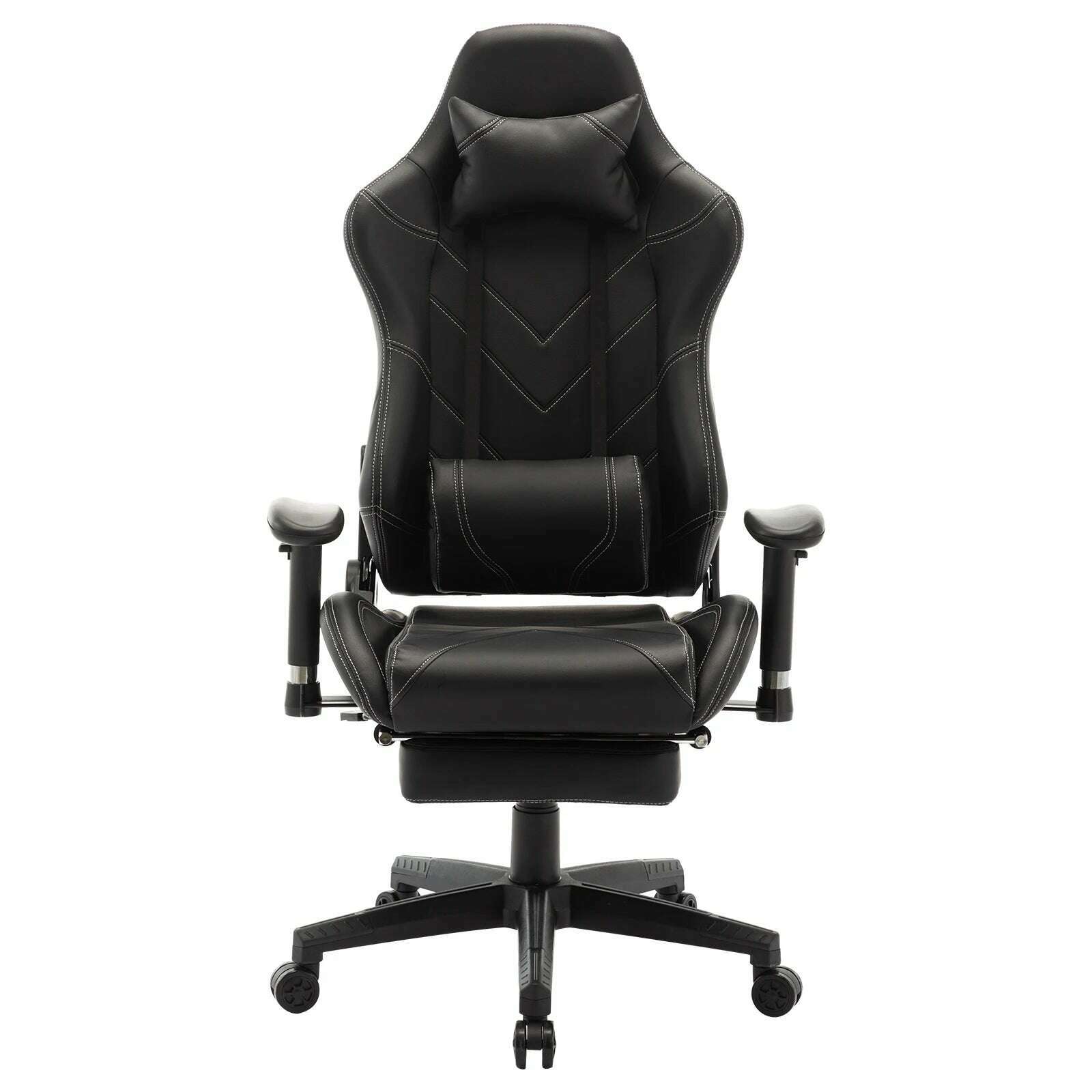WOLTU Swivel Computer Desk Office Chair Racing Gaming Chair Faux Leather Seat with 155°Tilt Reclining Lumbar Cushion Relaxing