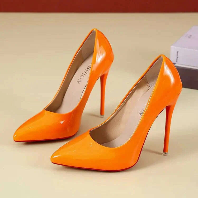 Women Shoes Red Sole High Heels Sexy Pointed Toe Red Sole 12cm Pumps Wedding Dress Shoes Nude Black Color Red Bottom High Heels