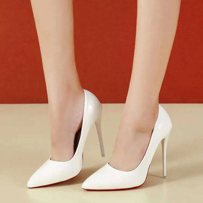 Women Shoes Red Sole High Heels Sexy Pointed Toe Red Sole 12cm Pumps Wedding Dress Shoes Nude Black Color Red Bottom High Heels