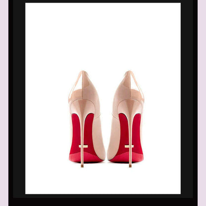 Women's heels 2025 trend Leather Luxury Pumps Red Bottom Pointed Toe High Heels Elegant Stiletto Party Ladies Shoes Woman 12cm