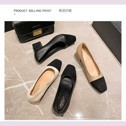 Women's High Heels Luxury Designer Shoes French Autumn New Slip on Casual Office Work Loafer Pumps Zapatillas Mujer 2024