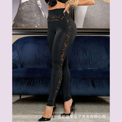 Women's pants casual Eyelet Tie Leggings 2022 summer autumn spring new fashion skinny female trouser slim ladies outfits