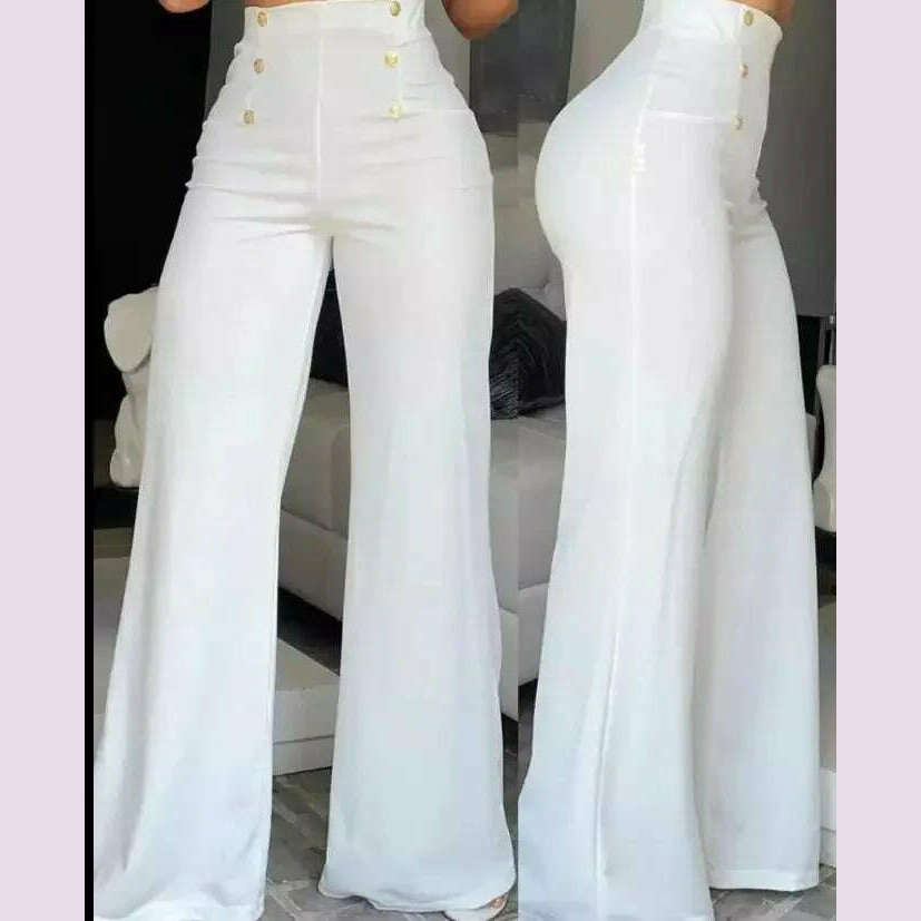 Women's Pants High Waist Trousers 2023 Button Decoration Office Solid Color Elegant Hip Lifting Leggings Skinny Pencil Pants