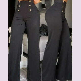 Women's Pants High Waist Trousers 2023 Button Decoration Office Solid Color Elegant Hip Lifting Leggings Skinny Pencil Pants