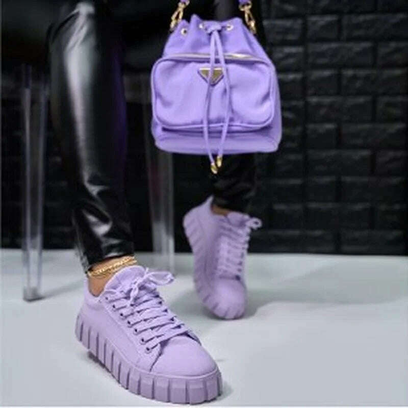 Women's Shoes Autumn New Designer Women's Shoes Women's Thick-soled Sports Shoes Outdoor Comfortable Casual Shoes Large Size 43