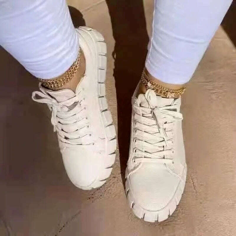 Women's Shoes Autumn New Designer Women's Shoes Women's Thick-soled Sports Shoes Outdoor Comfortable Casual Shoes Large Size 43