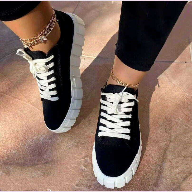 Women's Shoes Autumn New Designer Women's Shoes Women's Thick-soled Sports Shoes Outdoor Comfortable Casual Shoes Large Size 43