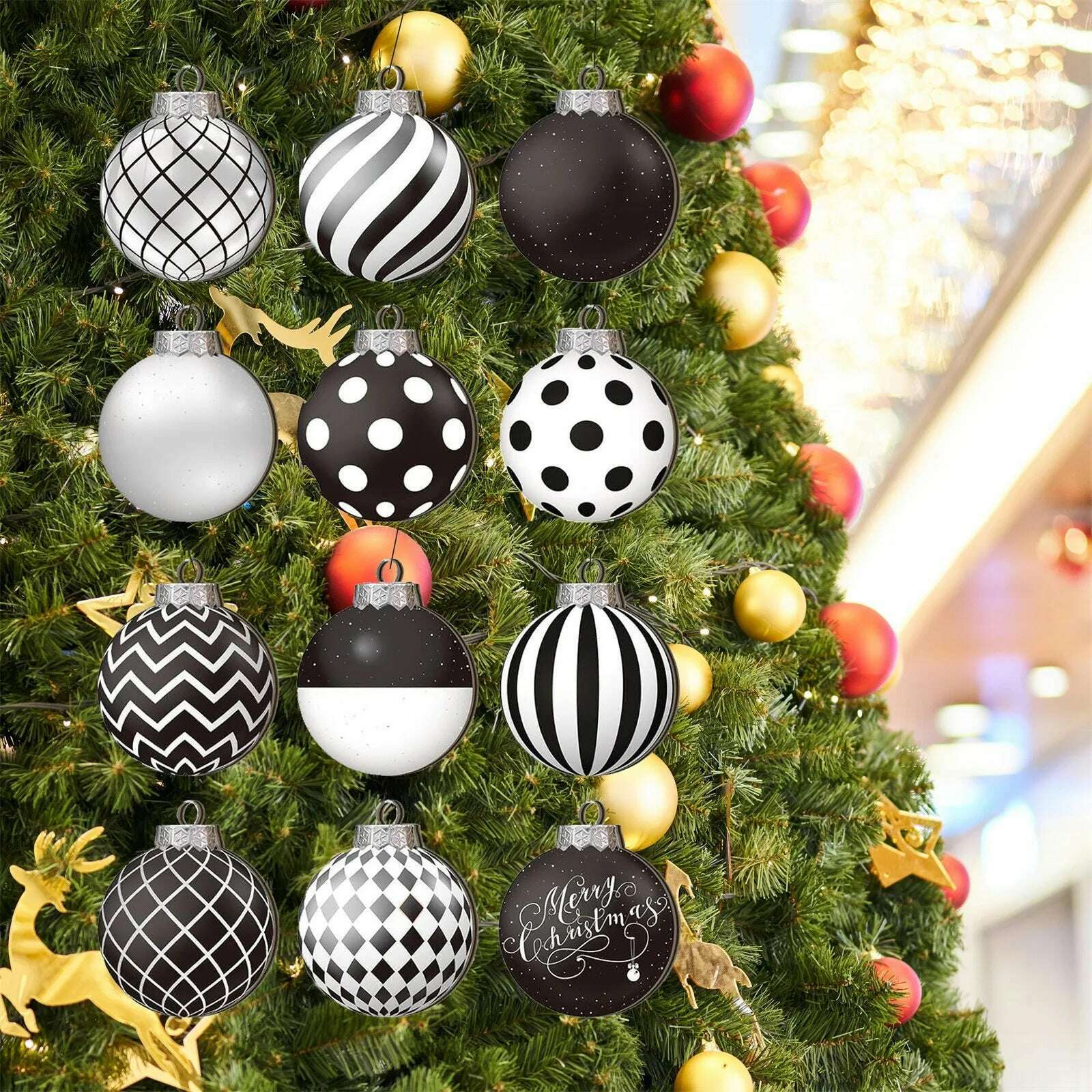 Wooden Dwarf Christmas Tree Ornaments Set Wood Christmas Tree Hanging Ornaments Kits Home Decor Party Holiday Wooden Ornaments