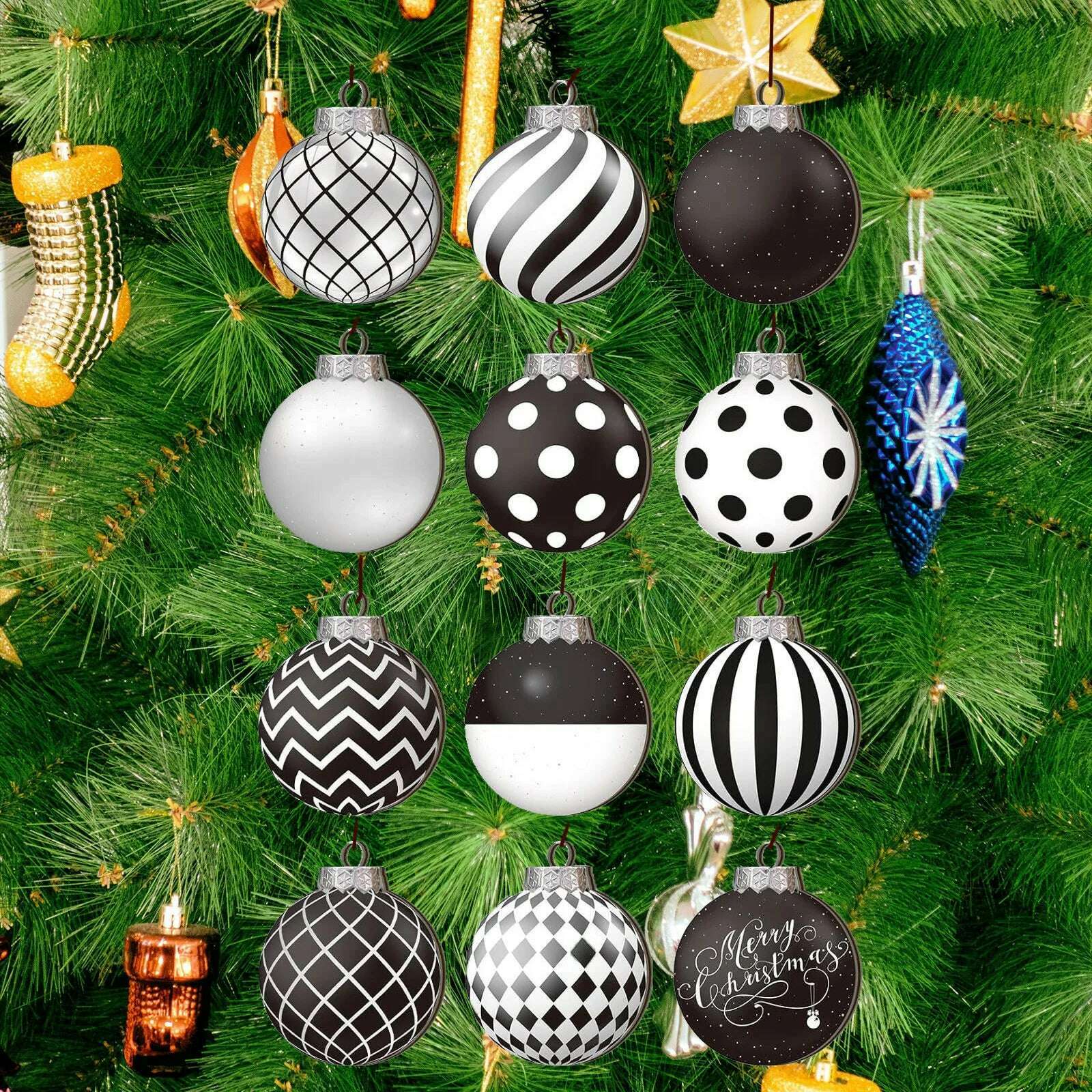 Wooden Dwarf Christmas Tree Ornaments Set Wood Christmas Tree Hanging Ornaments Kits Home Decor Party Holiday Wooden Ornaments