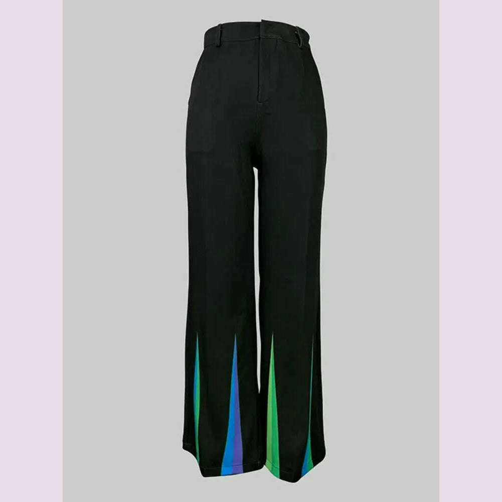 Yeezzi 2025 New Women Fashion Striped Two Piece Sets Long Sleeves Skinny High Neck Tops Elastic High Waisted Straight Leg Pants