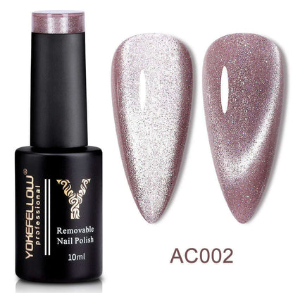 YOKEFELLOW 10ml 9D Cat Magnetic Gel Polish Semi Permanent Soak Off  Rainbow Glitter Nail Gel Polish UV Gel Varnish For Manicure