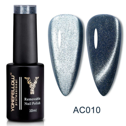 YOKEFELLOW 10ml 9D Cat Magnetic Gel Polish Semi Permanent Soak Off  Rainbow Glitter Nail Gel Polish UV Gel Varnish For Manicure