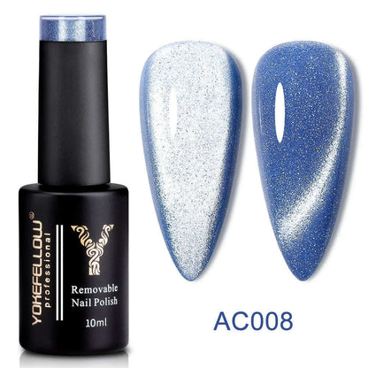 YOKEFELLOW 10ml 9D Cat Magnetic Gel Polish Semi Permanent Soak Off  Rainbow Glitter Nail Gel Polish UV Gel Varnish For Manicure