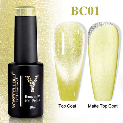 YOKEFELLOW 10ml 9D Cat Magnetic Gel Polish Semi Permanent Soak Off  Rainbow Glitter Nail Gel Polish UV Gel Varnish For Manicure