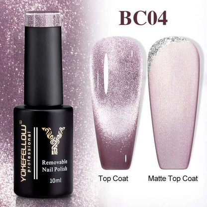 YOKEFELLOW 10ml 9D Cat Magnetic Gel Polish Semi Permanent Soak Off  Rainbow Glitter Nail Gel Polish UV Gel Varnish For Manicure