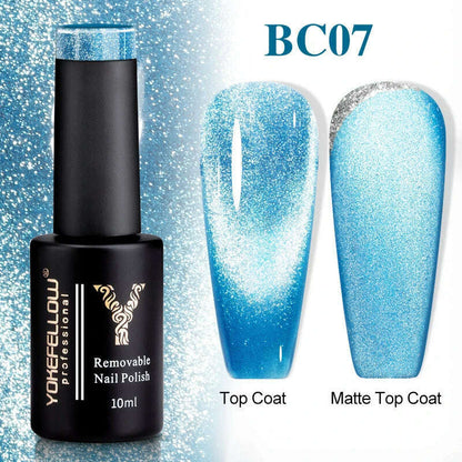 YOKEFELLOW 10ml 9D Cat Magnetic Gel Polish Semi Permanent Soak Off  Rainbow Glitter Nail Gel Polish UV Gel Varnish For Manicure