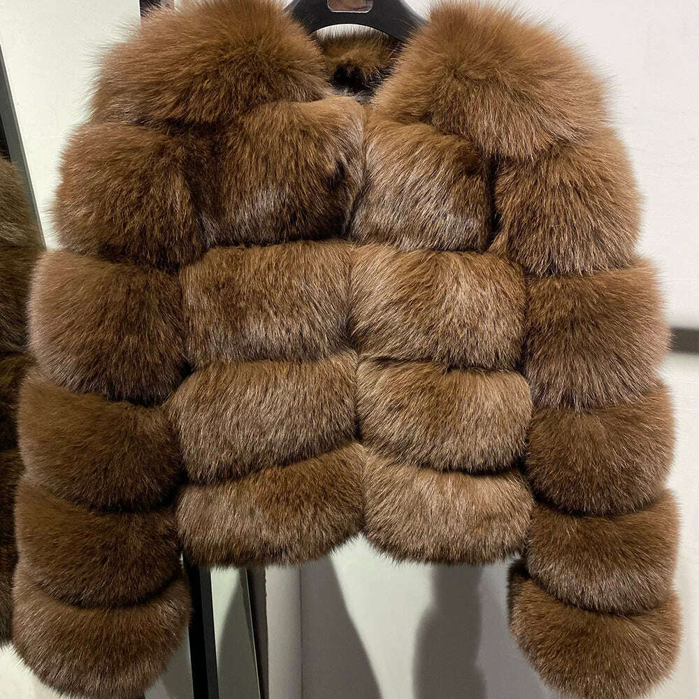 YOLOAgain Real Fox Fur Jacket Women 2024 Winter Outerwear Fox Fur Coat